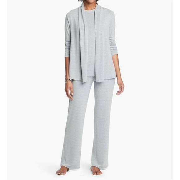 NWT NIC + Zoe Eaze Marl Cardigan and Wide Leg Pant Lounge Matching Set Large - Picture 1 of 16
